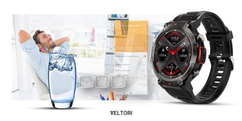 VELTORI Smartwatch VELTORI VT140-1 Czarny Pasek Silikonowy