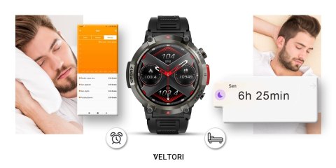 VELTORI Smartwatch VELTORI VT140-1 Czarny Pasek Silikonowy