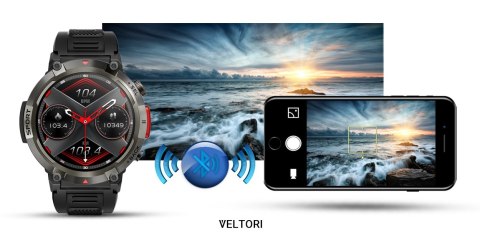 VELTORI Smartwatch VELTORI VT140-1 Czarny Pasek Silikonowy