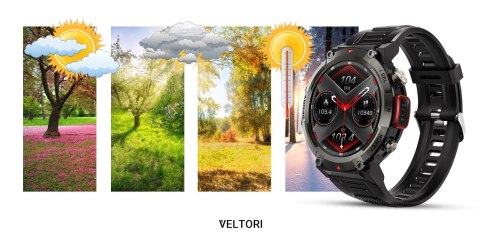 VELTORI Smartwatch VELTORI VT140-1 Czarny Pasek Silikonowy