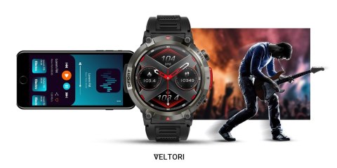 VELTORI Smartwatch VELTORI VT140-1 Czarny Pasek Silikonowy