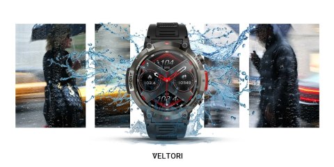 VELTORI Smartwatch VELTORI VT140-1 Czarny Pasek Silikonowy