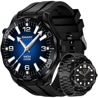 VELTORI Smartwatch VELTORI VT150-1 Czarny Pasek Silikonowy + Czarna Bransoleta