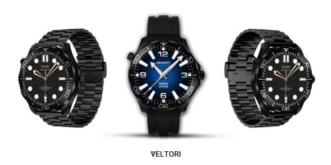 VELTORI Smartwatch VELTORI VT150-1 Czarny Pasek Silikonowy + Czarna Bransoleta