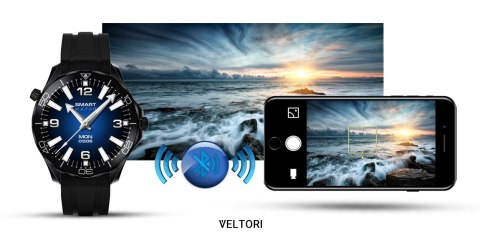 VELTORI Smartwatch VELTORI VT150-1 Czarny Pasek Silikonowy + Czarna Bransoleta