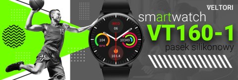 VELTORI Smartwatch VELTORI VT160-1 Czarny Pasek Silikonowy