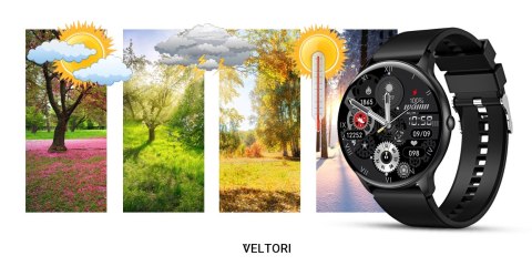 VELTORI Smartwatch VELTORI VT160-1 Czarny Pasek Silikonowy