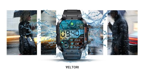 VELTORI Smartwatch VELTORI VT200-1 Czarny Pasek Silikonowy