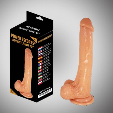 Dildo rotujące realistyczne Power Escorts Rocket John cieliste 25,5 cm