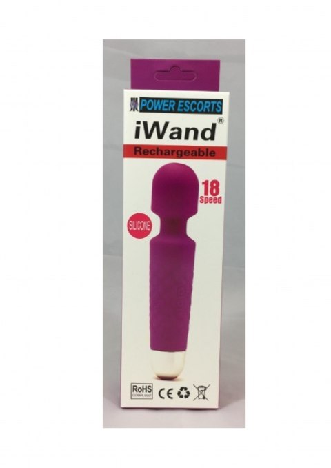 Masażer silikonowy Iwand Power Escorts fioletowy akumulatorowy 20 cm