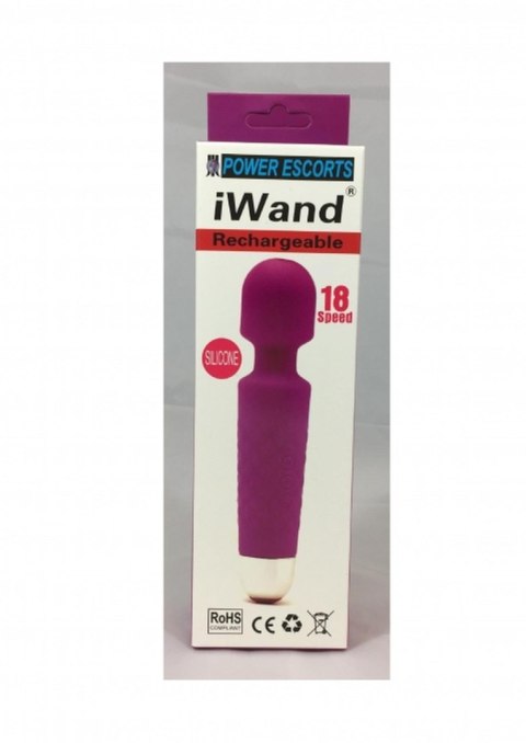 Masażer silikonowy Iwand Power Escorts fioletowy akumulatorowy 20 cm