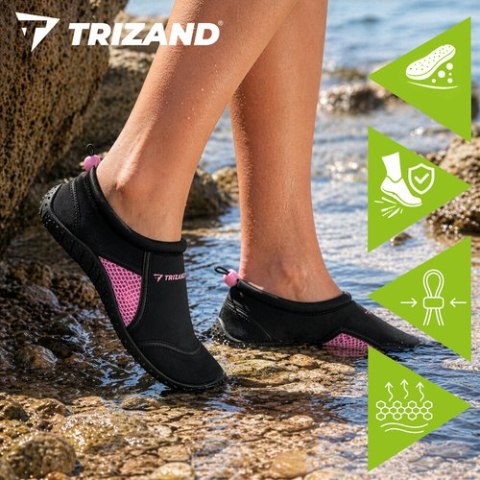 Buty do wody czarno-różowe- rozmiar 38 5mm Trizand TRIZAND