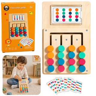Drewniana Gra Logiczna Układanka Dopasowanie Kolorów Karty Ze Wzorami 12szt LEAN TOYS
