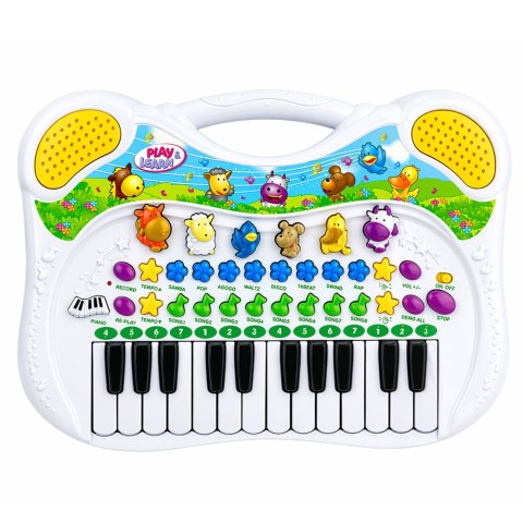 Interaktywne Pianinko Edukacyjne Dla Dzieci Dźwięki Zwierzątek Melodie LEAN TOYS