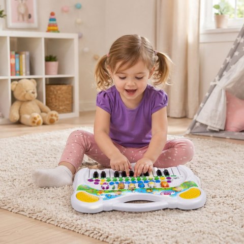 Interaktywne Pianinko Edukacyjne Dla Dzieci Dźwięki Zwierzątek Melodie LEAN TOYS