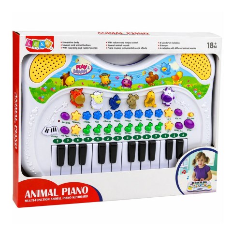 Interaktywne Pianinko Edukacyjne Dla Dzieci Dźwięki Zwierzątek Melodie LEAN TOYS