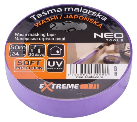 Taśma malarska washi delikatna 24mm x 50m NEO TOOLS