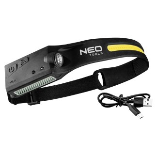 Latarka czołowa akumulatorowa LED belt 2 w 1 NEO TOOLS