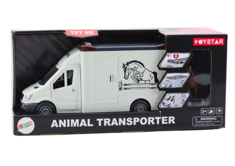Auto Transporter Koni Otwierane Drzwi Światło Dźwięk Biały LEAN TOYS