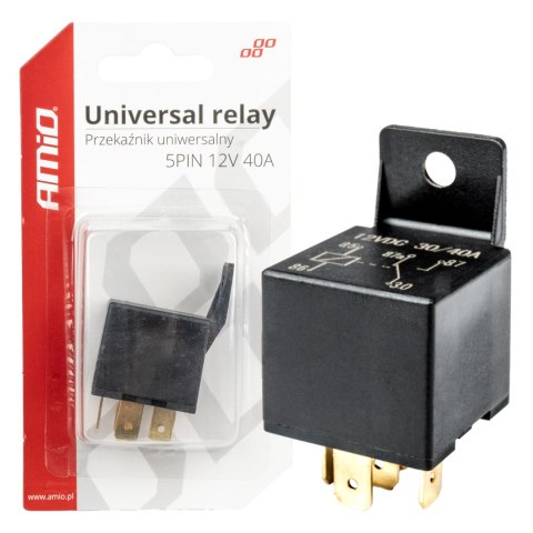 Przekaźnik samochodowy uniwersalny 5 pin 40a 12v automat świateł dziennych amio-03509 AMiO