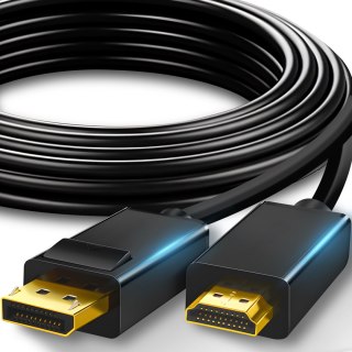 Kabel przejściówka hdmi displayport adapter 2.0 pozłacany 1,8 m 4k/60hz RTO