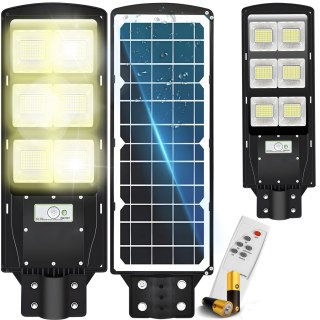 Lampa uliczna led latarnia solarna 270w + pilot + baterie zestaw e308 RTO