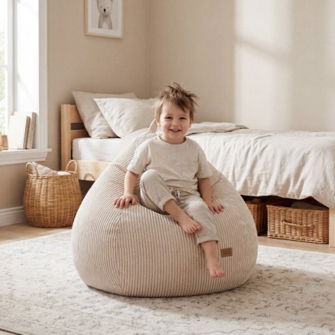 Sztruksowa pufa worek beżowa Comfy 1.0 Beige