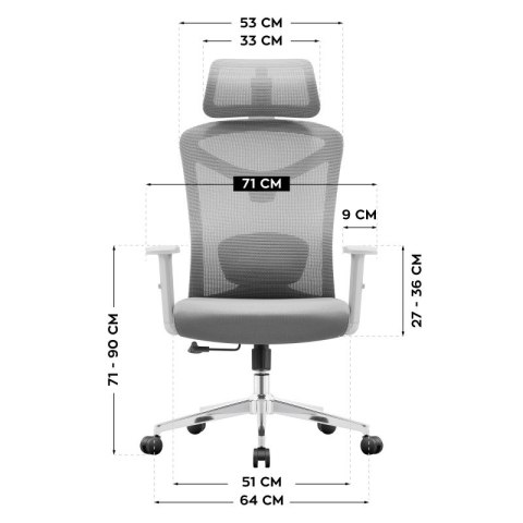 Ergonomiczny fotel biurowy Manager 2.6 Grey