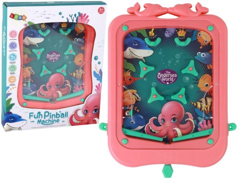 Gra Zręcznościowa Mini Pinball Gra z Kulką Różowa LEAN TOYS