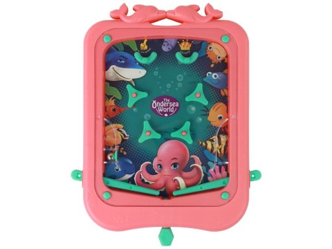 Gra Zręcznościowa Mini Pinball Gra z Kulką Różowa LEAN TOYS
