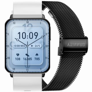 Gravity Smartwatch Gravity Biało Czarny 2 Paski GT17-8