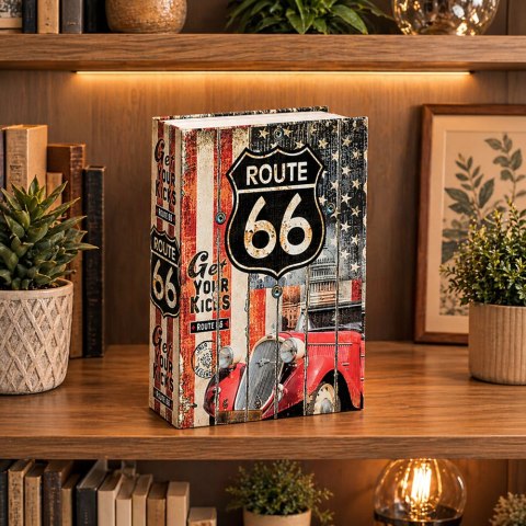 Książka Sejf Na Klucz Mała Kasetka Skrytka Na Pieniądze Route 66 LEAN TOYS