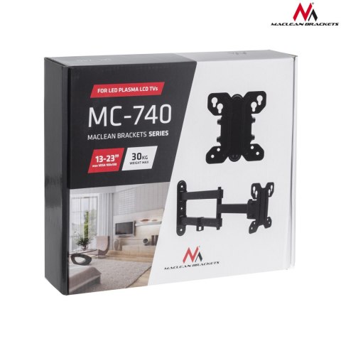 Uchwyt/ wieszak do TV Maclean, max VESA 100x100, 13-32", 30kg, MC-740 Maclean