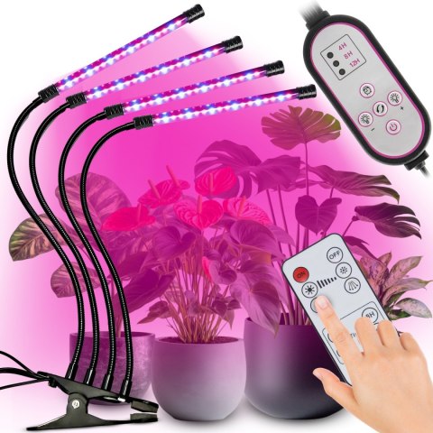 - 4x lampa do wzrostu uprawy roślin 80x led full spectrum 36w + pilot - e949-1 RTO