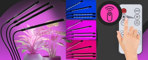 - 4x lampa do wzrostu uprawy roślin 80x led full spectrum 36w + pilot - e949-1 RTO