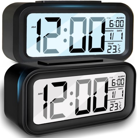 Budzik zegar led termometr podświetlenie 12/24h RTO