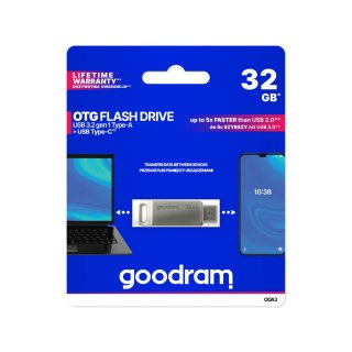 Pendrive Goodram USB + USB C 32GB srebrny Goodram