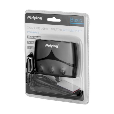 Rozdzielacz gniazda zapalniczki x3 z gniazdem master i USB 3100 mA Peiying