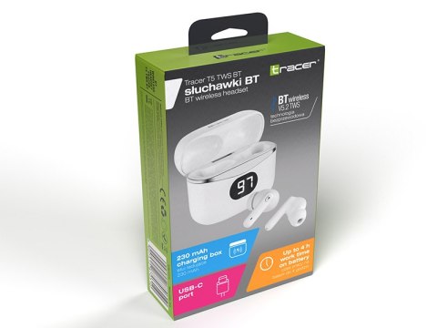 Słuchawki TRACER T5 TWS BT WHITE TRACER