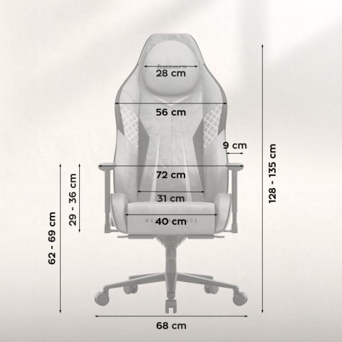 Fotel gamingowy zamszowy Force 8.3 Grey