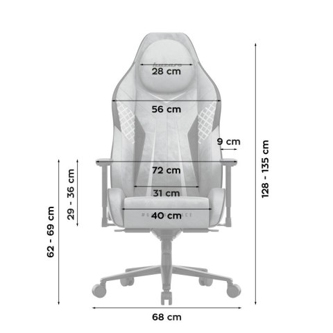 Fotel gamingowy zamszowy Force 8.3 Grey
