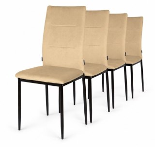 Lugano Krzesła tapicerowane Zestaw 4 VALVA DUO VELVET BEIGE