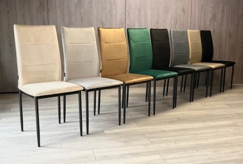 Lugano Krzesła tapicerowane Zestaw 4 VALVA DUO VELVET BEIGE