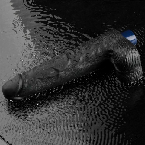 10" REAL SOFTEE Rechargeable TPE Vibrating Dildo(Black)
