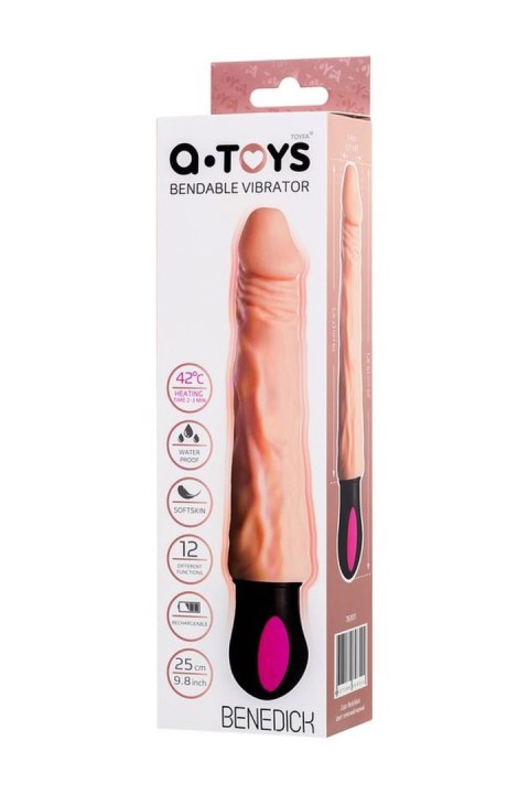 Wibrator grzewczy elastyczny TPE A-Toys Benedick 19 cm