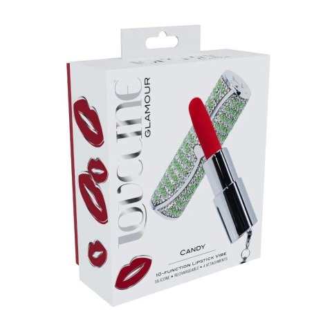 Candy - Lipstick Vibrator with 4 Attachments - Green