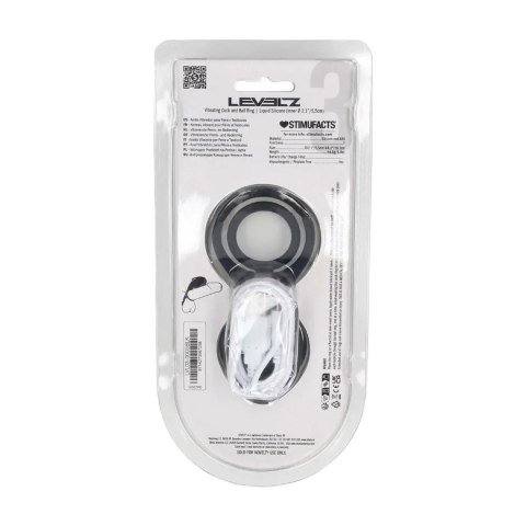Vibrating Cock and Ball Ring with Winged Stimulator - Black
