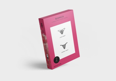 Bianca 2-pak stringi otwarte S/M