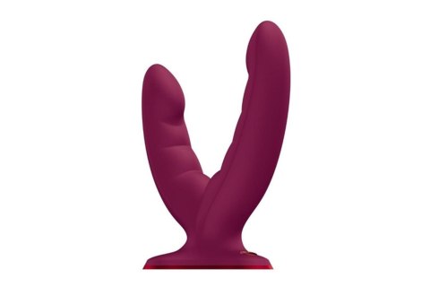Dildo podwójne z przyssawką Fun Factory Ryde bordowe