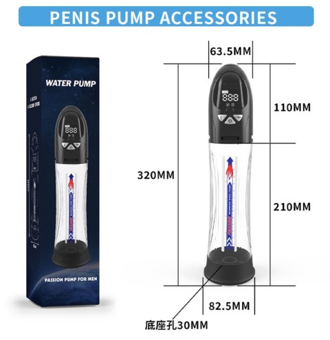 Pompka automatyczna Passion Pump wodoodporna LCD ładowalna 21 cm